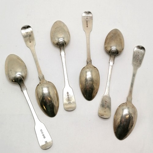 753 - 1845 Victorian silver set of 6 spoons by Samuel Hayne & Dudley Cater - 22cm & 407g