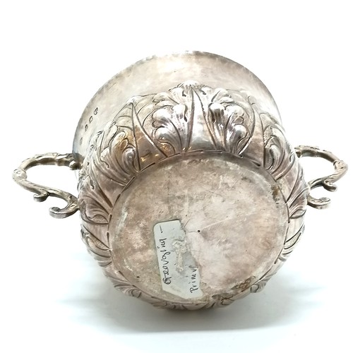 757 - 1895 Britannia silver sugar bowl with 2 dolphin handles and acanthus leaf detail by George Fox (?) -... 