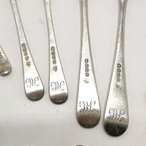 758 - Qty of Georgian silver forks / spoons - longest 19.5cm & total 437g