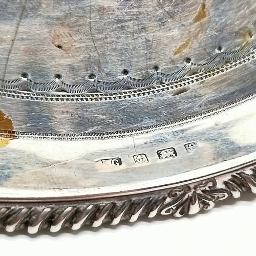 759 - 1905 silver pin dish by Joseph Gloster Ltd - 18cm x 10cm & 50g ~ slight distortion / small dents