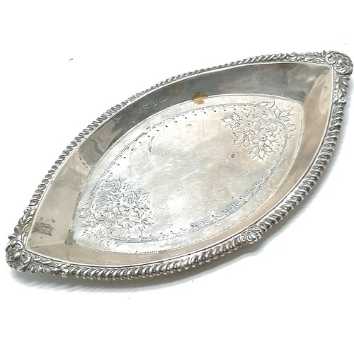 759 - 1905 silver pin dish by Joseph Gloster Ltd - 18cm x 10cm & 50g ~ slight distortion / small dents