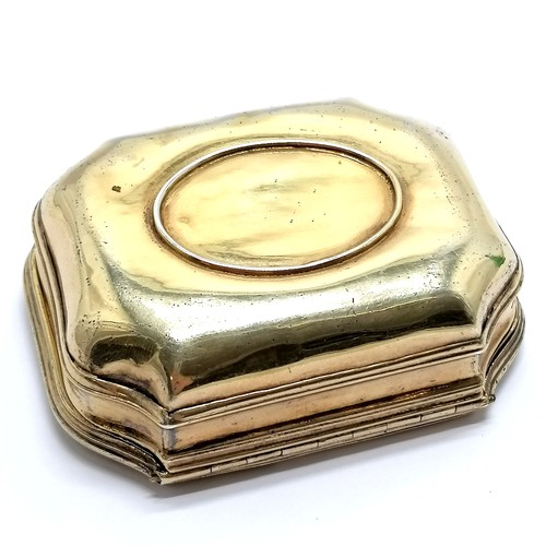 770 - Antique 1742 Georgian silver gilt snuff box with secret compartment to lid revealing Lovers Eye port... 