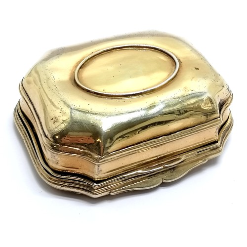 770 - Antique 1742 Georgian silver gilt snuff box with secret compartment to lid revealing Lovers Eye port... 