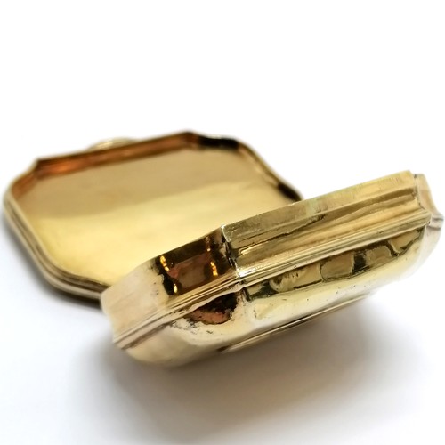 770 - Antique 1742 Georgian silver gilt snuff box with secret compartment to lid revealing Lovers Eye port... 