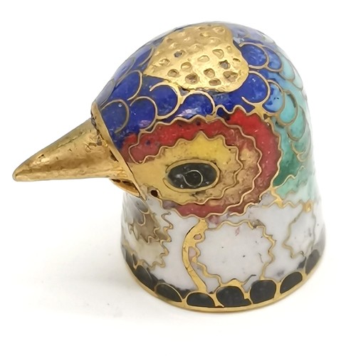 784 - 4 silver pill boxes (2 x 800, 1 x 925 (enamel) & 1 unmarked) t/w birds head novelty cloisonne thimbl... 