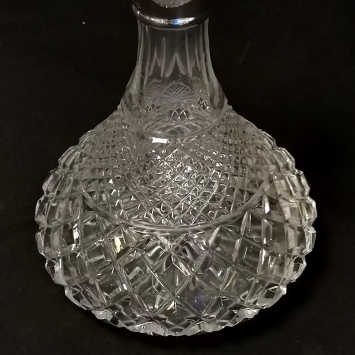 797 - 1977 silver collared crystal glass ships decanter by C J Vander Ltd - 27.5cm high ~ no obvious damag... 