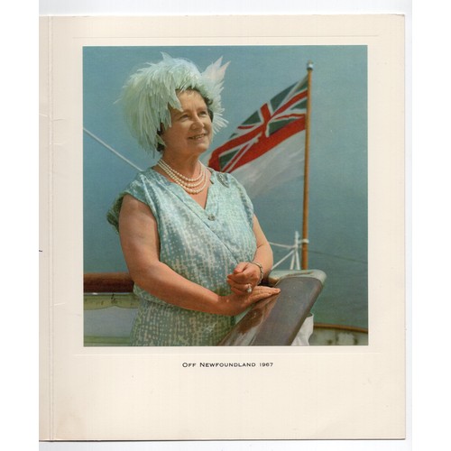 19 - c.1967 Elizabeth the Queen Mother signed Christmas / New year card with view of her 'Off Newfoundlan... 