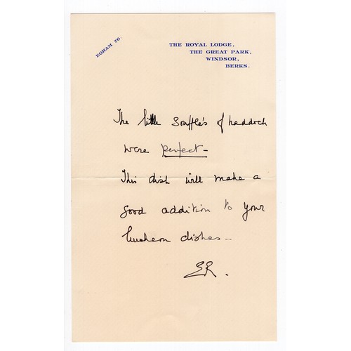 20 - Elizabeth The Queen Mother hand written & monogrammed letter from The Royal Lodge, The Great Park, W... 