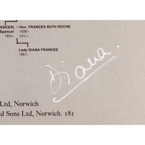 23 - Princess Diana hand signed 1981 booklet 'The Prince and Princess of Wales' (28cm x 21.5cm) ~ Diana F... 