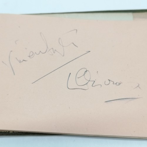 42 - Vintage Autograph book with many signatures inc Peter Cushing, David Lean, Martha Raye, Gertrude Law... 