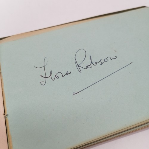 42 - Vintage Autograph book with many signatures inc Peter Cushing, David Lean, Martha Raye, Gertrude Law... 