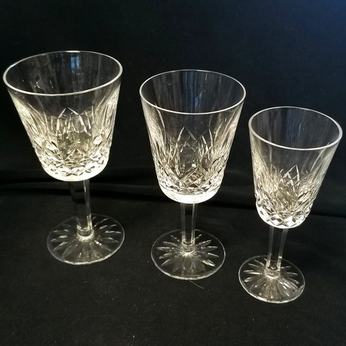 65 - 51 x Waterford Lismore crystal glasses - red wine, white wine, sherry & tumblers - tallest 15cm ~ no... 