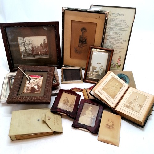 74 - Qty of CDVs (inc Indian manufacture), (book of negatives NOW NOT INCLUDED IN THIS LOT), framed famil... 