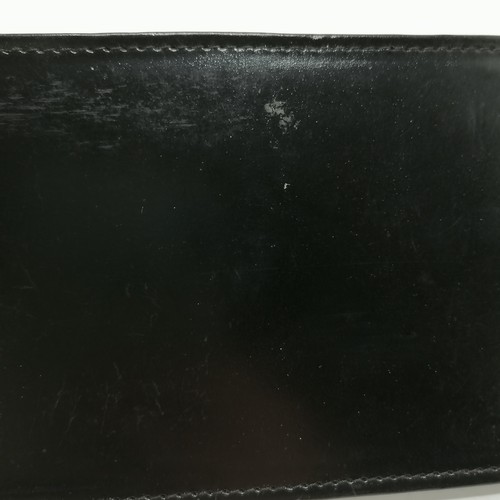 135 - Rolls Royce black patent leather wallet 22cm x 9cm T/W 2 vintage leather wallets - in used condition