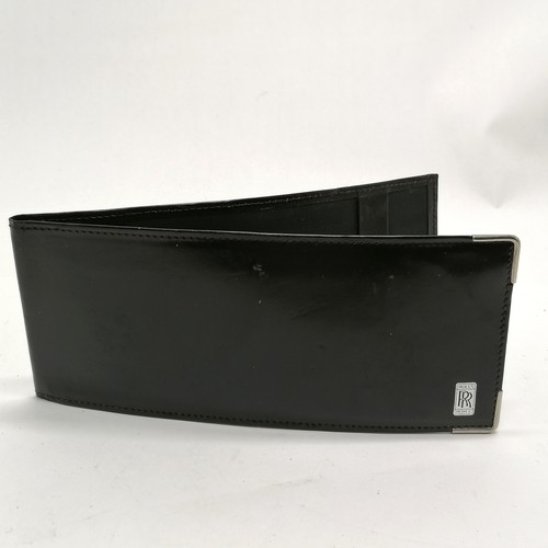 135 - Rolls Royce black patent leather wallet 22cm x 9cm T/W 2 vintage leather wallets - in used condition