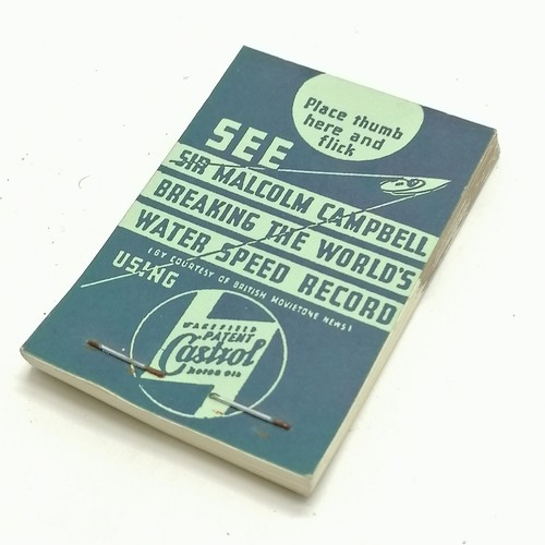 137 - Sir Malcolm Campbell 2 x 1937 flicker books of the breaking of the worlds water speed record, 1 in v... 