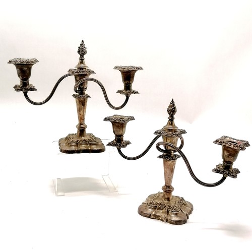 139 - Mappin & Webb Ltd pair of EP on copper candelabra - 28cm across x 24.5cm high