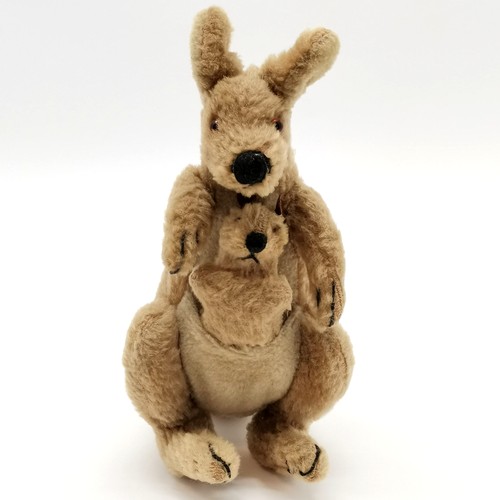 141 - Chad Valley kangaroo with Joey in pouch - 26cm high