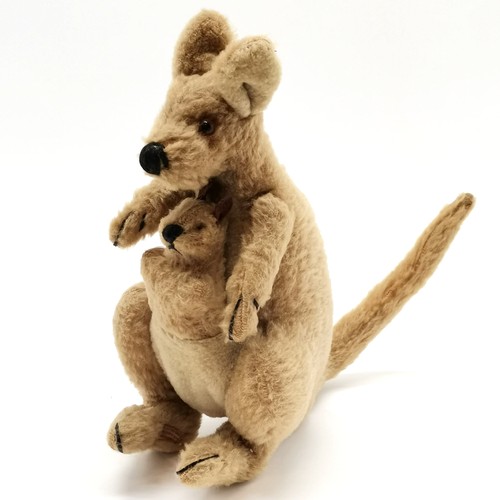 141 - Chad Valley kangaroo with Joey in pouch - 26cm high