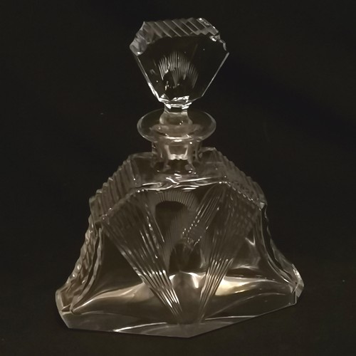 160 - Silver collared cut glass decanter with dedication, antique cut glass decanter with plated collar 28... 