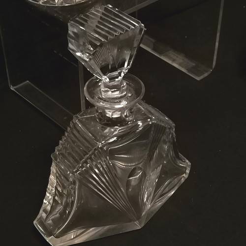 160 - Silver collared cut glass decanter with dedication, antique cut glass decanter with plated collar 28... 