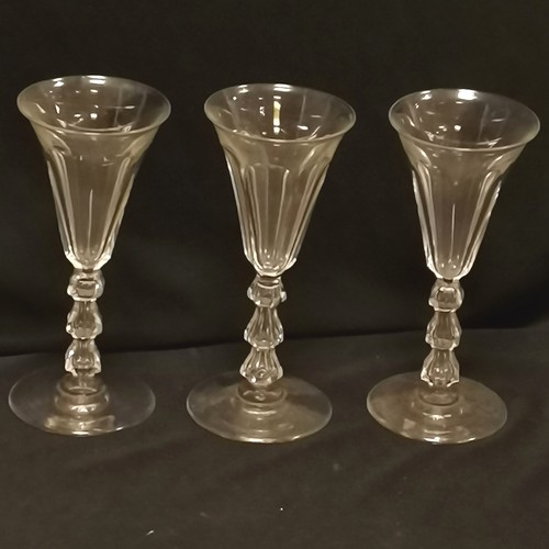 162 - 9 antique glasses tallest 3 14cm high - no obvious damage