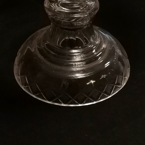 164 - Amtique large cut glass tazza 26cm diameter x 22cm high T/W another 21cm diameter x 14cm high and a ... 