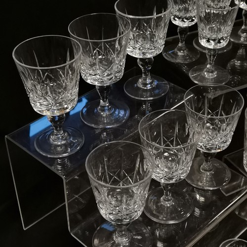 171 - 6 Thomas Webb whisky tumblers, 6 liquer glasses and 6 sherry glasses T/W 12 small cut glass liquer g... 