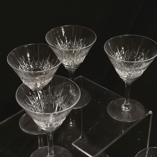 174 - Set of 8 cut glass glasses 11cm high - no obvious damage