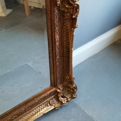 222 - Very large heavy gilt framed bevelled edge mirror. Measuring 160cm wide x 220cm high. Overall good c... 