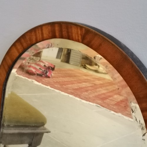 241 - Arch shaped mahogany framed mirror, 41cm wide, 62cm high, mirror has some silvering loss, t/w Taylor... 