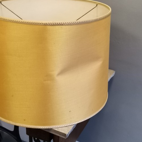 243 - Large pale gold lampshade, 50cm diameter, 36cm high, t/w assorted shades some A/F