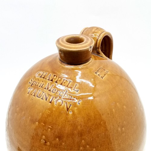 254 - Chappell Spirit Merchants Taunton stoneware 4 gallon flagon - @49cm high ~ has some chips otherwise ... 