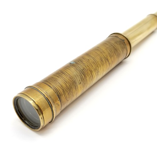 271 - Antique 2 draw brass telescope - 33cm long extended