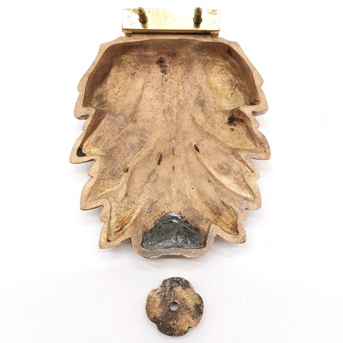 298 - Ormolu bronze acanthus leaf shaped doorknocker in original retail box - 21cm x 14cm (box slight a/f)