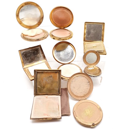 312 - 8 x powder compacts inc Kigu New Zealand (7cm diameter), Strattons, handbag shaped, Dhaussy etc