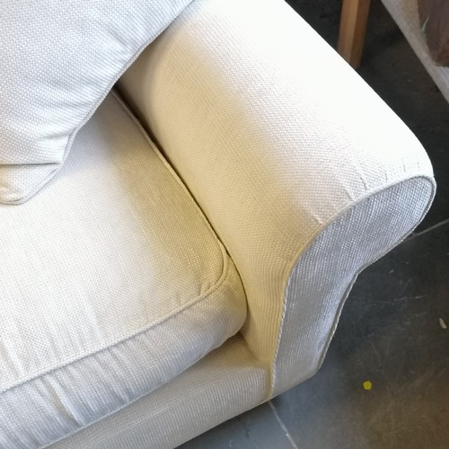 54 - Large quality 3 seater cream sofa retailed through Dodges of Sherborne with solid hardwood frame and... 