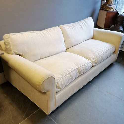 54 - Large quality 3 seater cream sofa retailed through Dodges of Sherborne with solid hardwood frame and... 