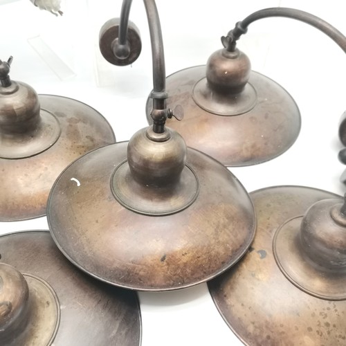 319 - 7 contemporary copper wall lights by I.M.A.S made in Italy. Measures 26 diameter. In used condition ... 