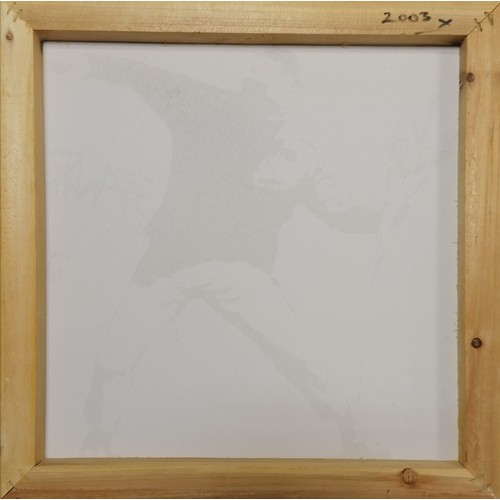 6 - Banksy hand signed 'Flower Thrower / Love is in the air' screenprint - 38cm square ~ has slight surf... 