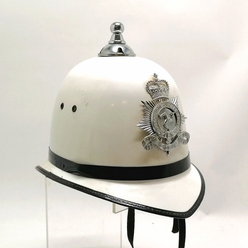 186 - Isle of Man police force white helmet with black & chrome details