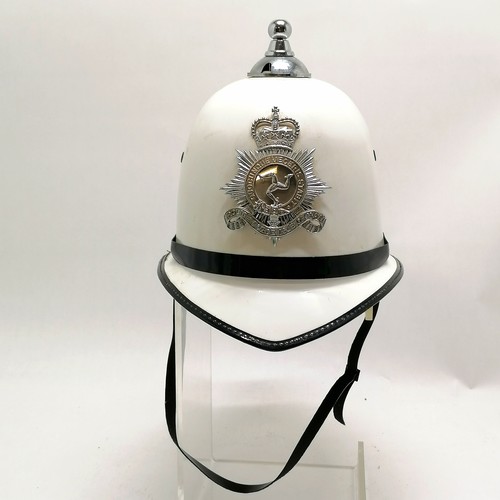 186 - Isle of Man police force white helmet with black & chrome details