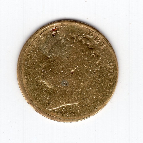 187 - 1828 George IV half sovereign coin - 3.6cm and has wear