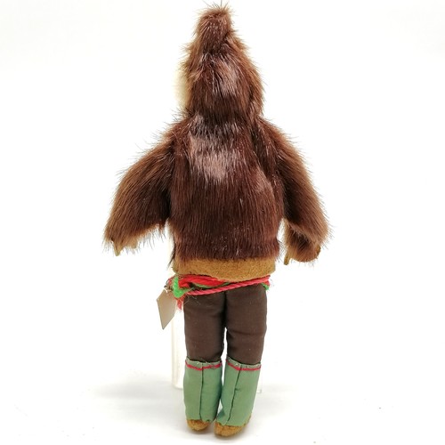 194 - Vintage Grenfell Labrador Industries alaskan inuit doll with painted head - 19cm tall & has original... 