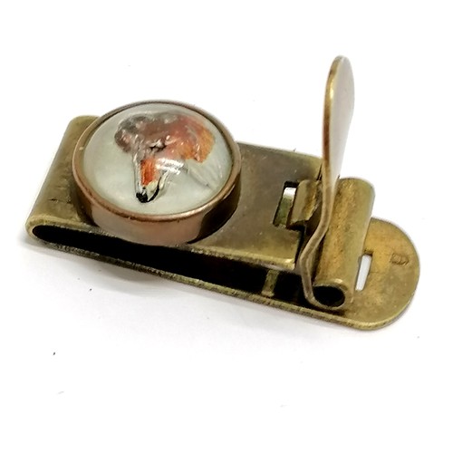 197 - Antique clip with Essex crystal detail of a collie dog - 4cm