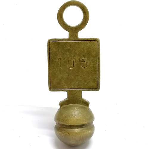 200 - The Plaza Copenhagen hotel vintage key fob #105 - 9cm drop