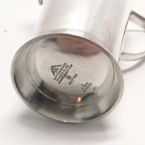 205 - Art Deco Mappin & Webb silver plated cocktail shaker (24cm high) with 1938 VIII Hussars presentation... 