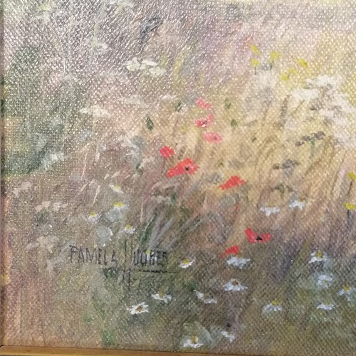 209 - Pamela Hughes oil painting on canvas of a pastoral scene 'High Summer' - frame 38cm x 48cm