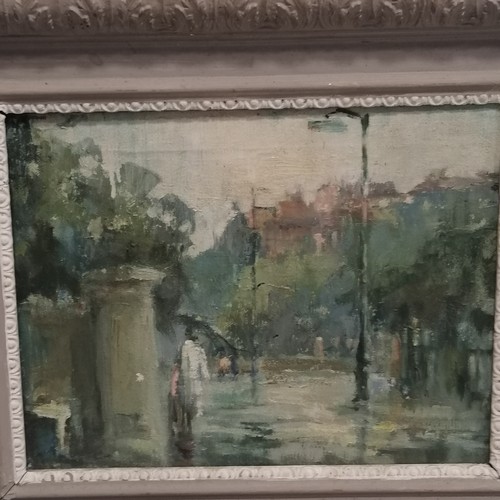 210 - 3 x original oil paintings inc 1949 townscape by C Phillips (46cm x 56cm)