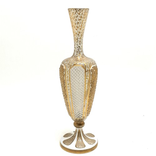 226 - Antique Bohemian overlaid glass vase with profuse gilt decoration & decorative panels - 36cm high ~ ... 